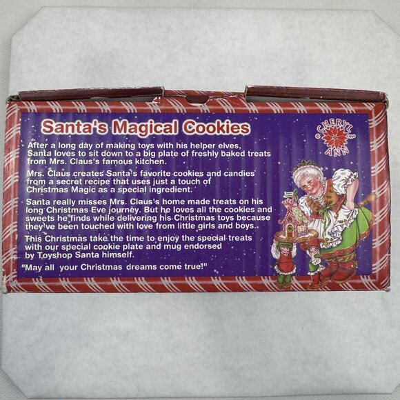 Vintage Santa's Magical Cookies Plate Mug Set By Cheryl Ann Christmas Stoneware - Picture 9 of 16